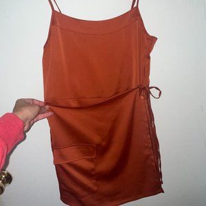 rust silky urban outfitters romper